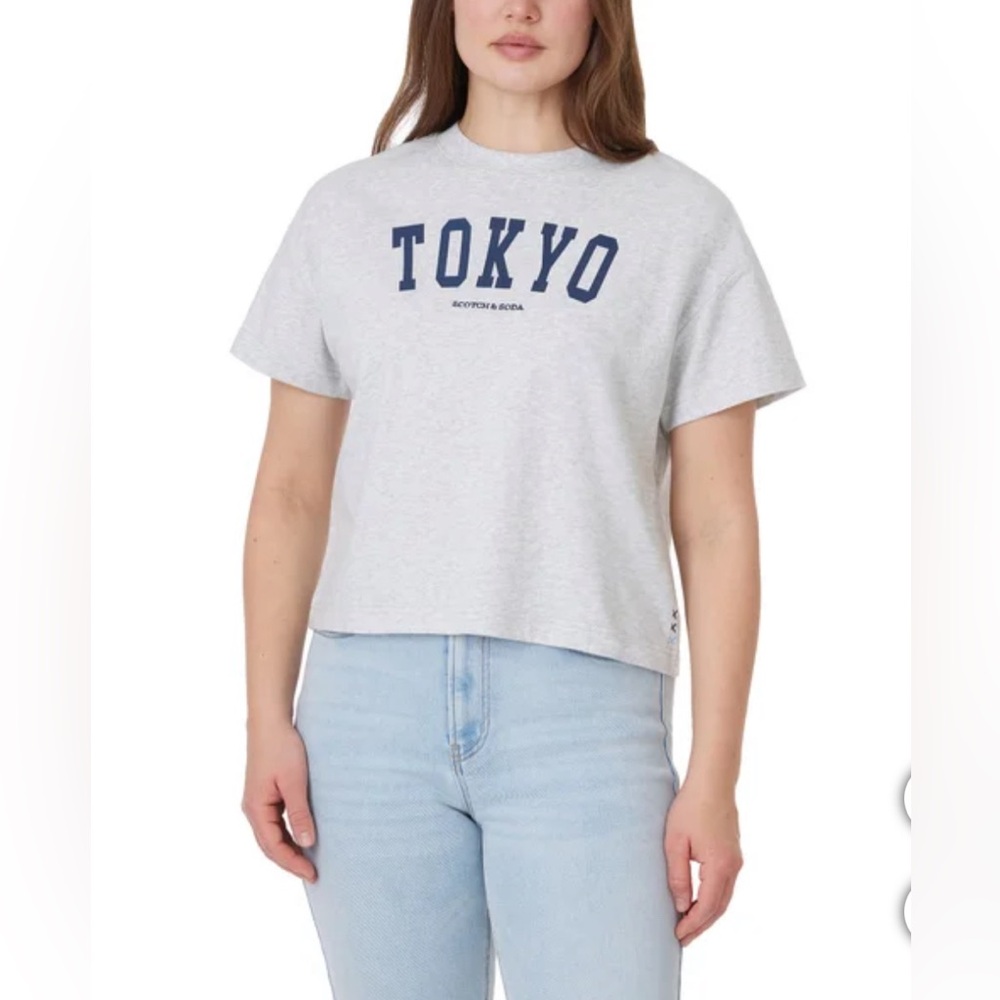 ✨ NWT Scotch & Soda Women’s Boxy City Crop Tee – TOKYO ✨